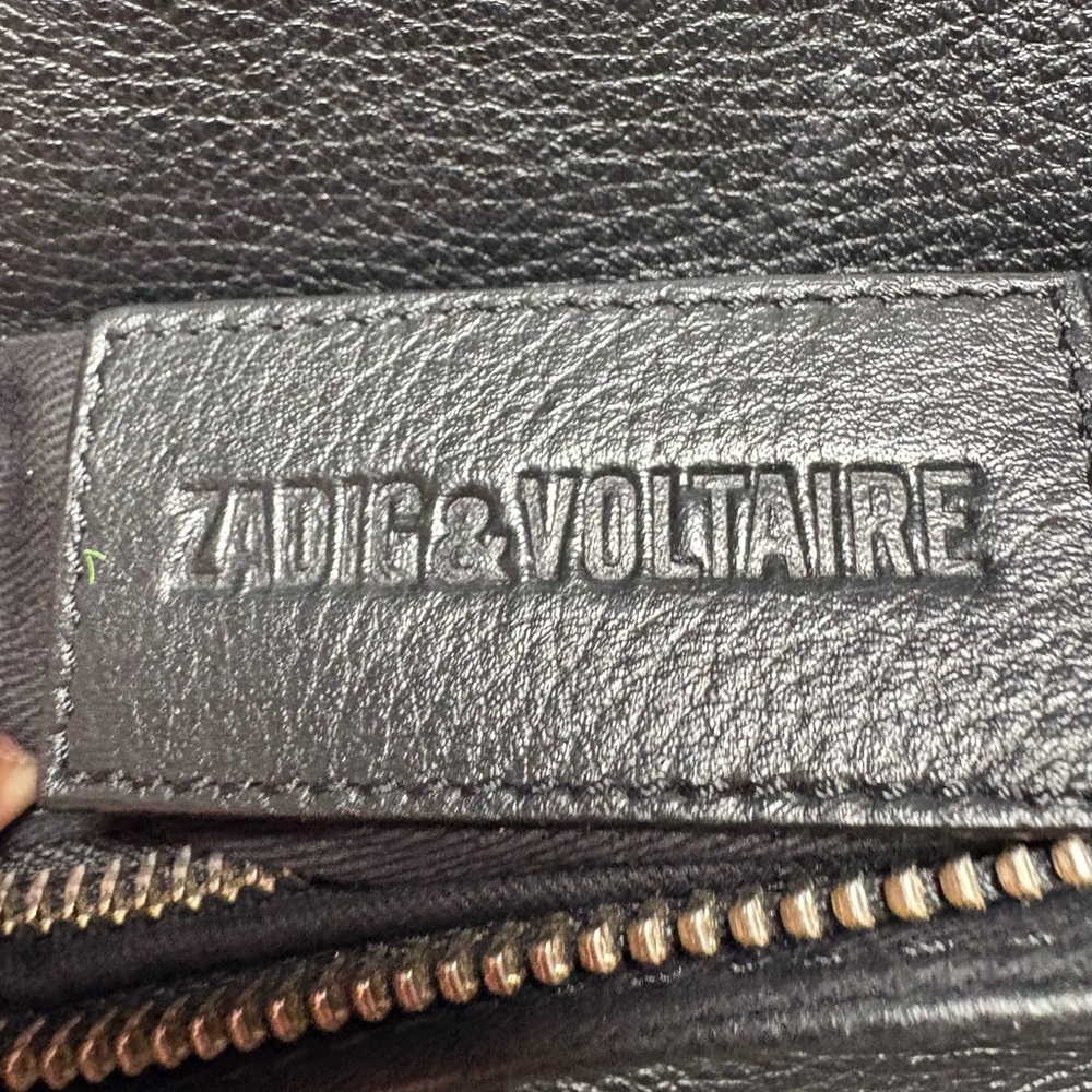 Zadig & Voltaire Rocky Black Leather Bag with Chain Strap and Flap Closure - Picture 2 of 2